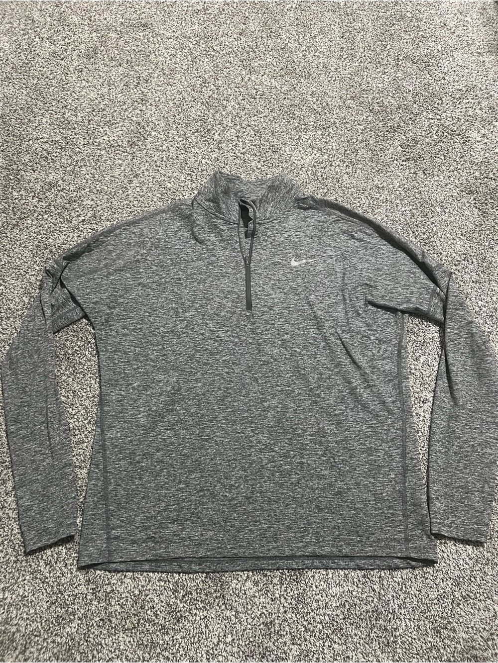 Nike Heathered Gray Quarter-Zip Pullover